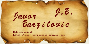 Javor Barzilović vizit kartica
